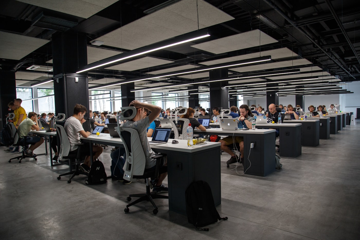 Content team working in a media newsroom