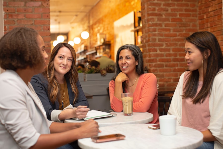 People engaged in an interview conversation